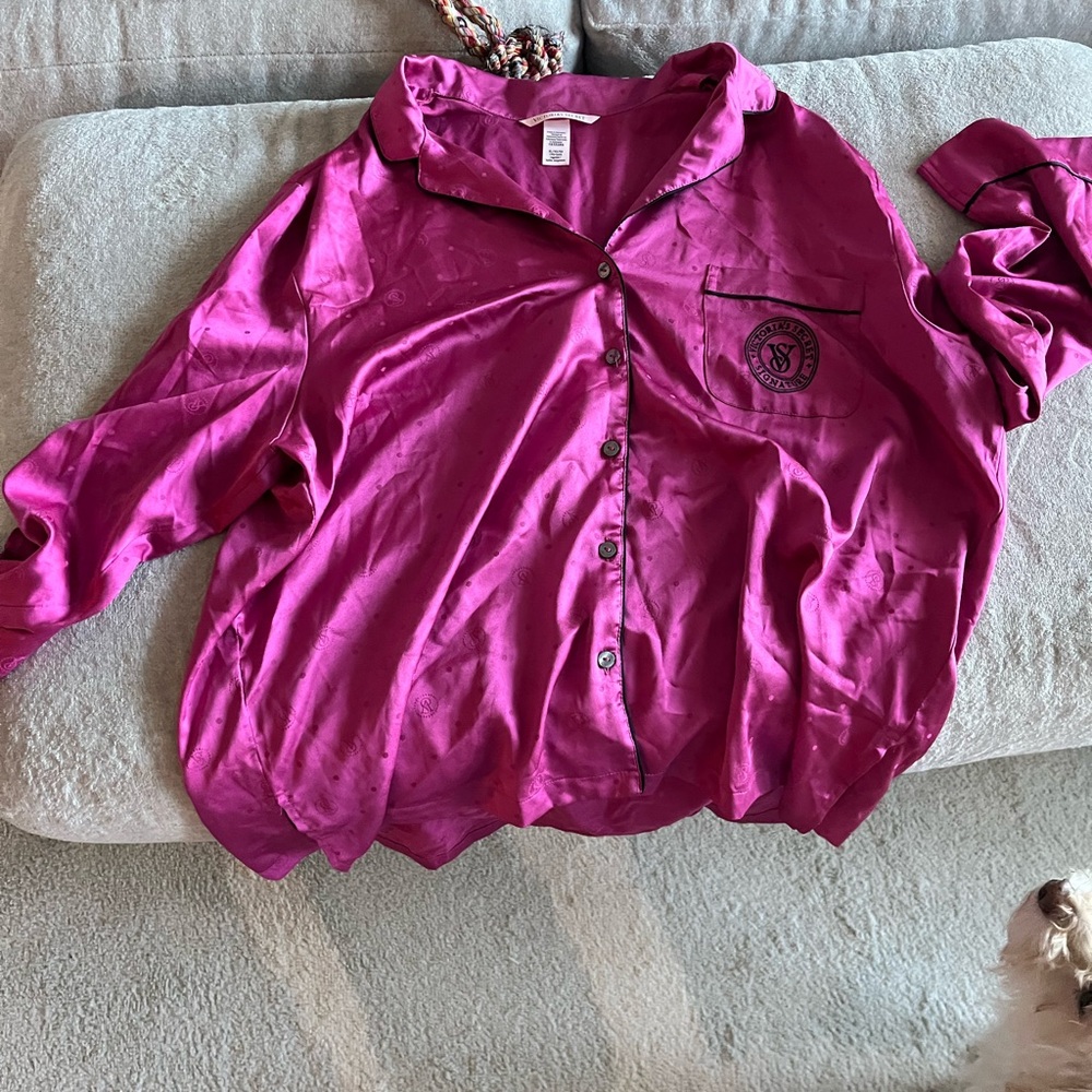 Victoria's Secret Fuchsia Satin pj set